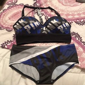 NWT PINK T-back wireless bra with matching panty!